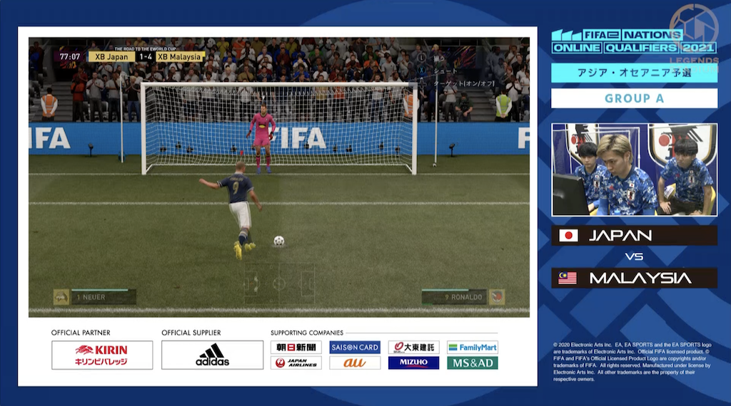 FIFAe Nations Cup 2021本戦出場を狙うe日本代表、グループ２位で予選初日を終える